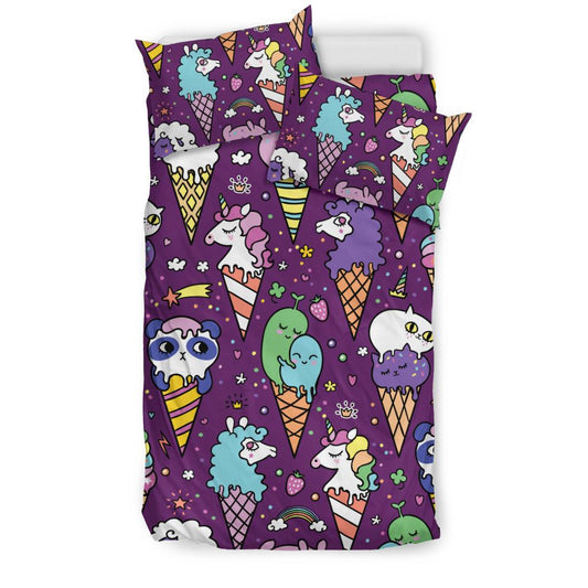 Ice Cream Pattern Print Design IC07 Duvet Cover Bedding Set-JORJUNE.COM