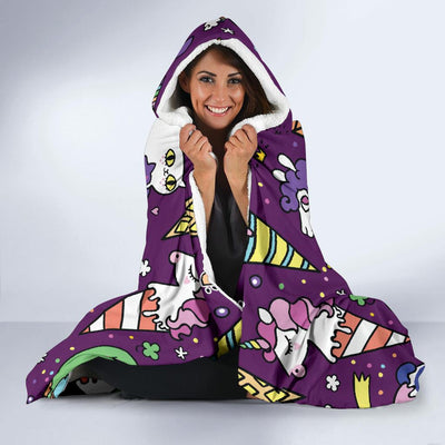 Ice Cream Pattern Print Design IC07 Hooded Blanket-JORJUNE.COM