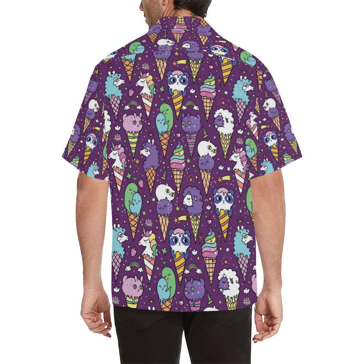 Ice Cream Pattern Print Design IC07 Men Hawaiian Shirt-JorJune