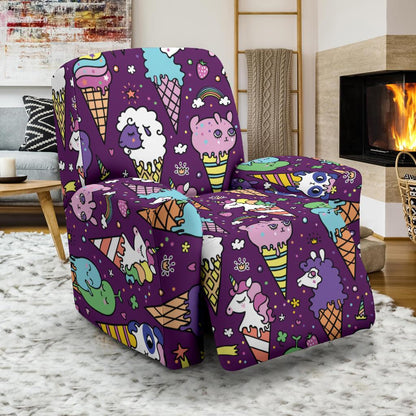 Ice Cream Pattern Print Design IC07 Recliner Slipcover-JORJUNE.COM