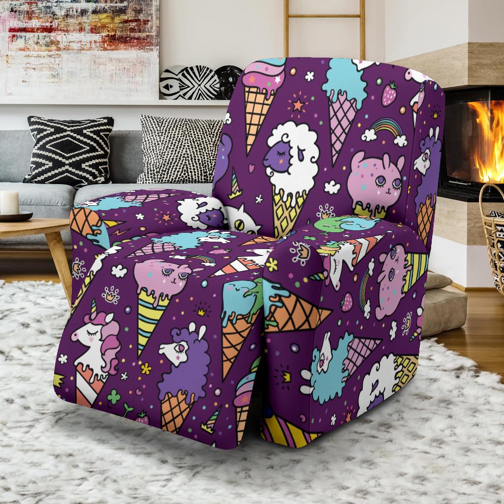 Ice Cream Pattern Print Design IC07 Recliner Slipcover-JORJUNE.COM