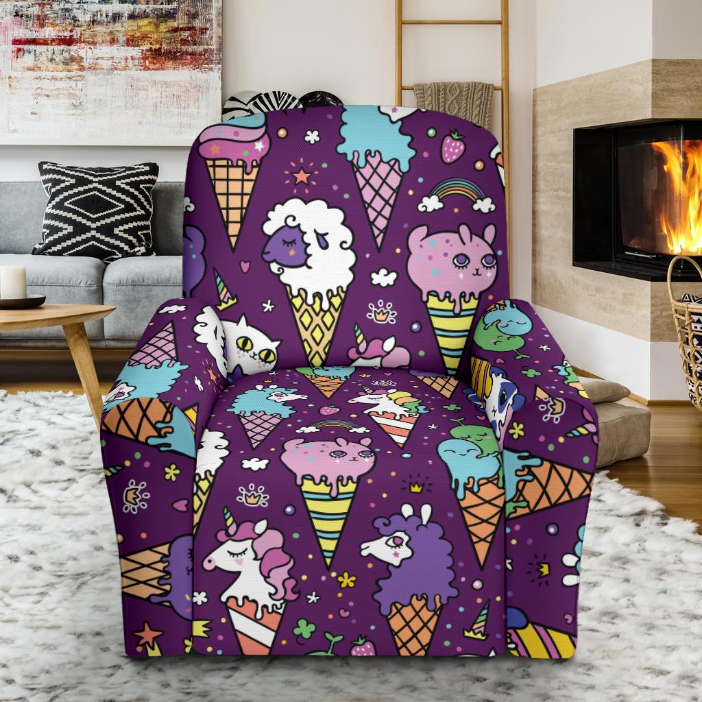 Ice Cream Pattern Print Design IC07 Recliner Slipcover-JORJUNE.COM
