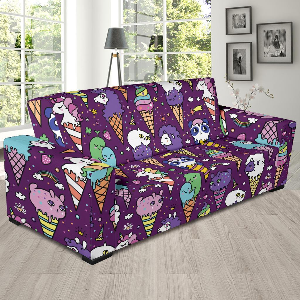 Ice Cream Pattern Print Design IC07 Sofa Slipcover-JORJUNE.COM