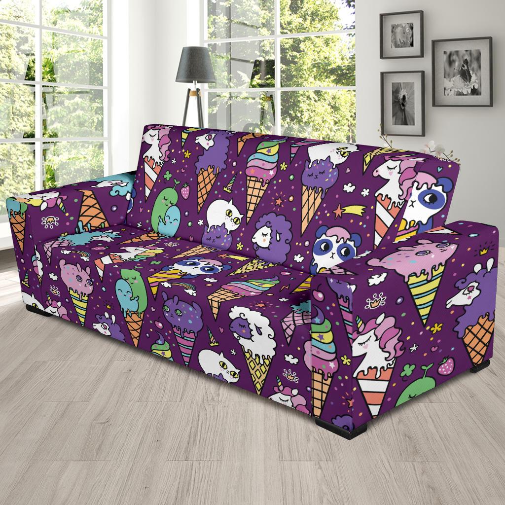 Ice Cream Pattern Print Design IC07 Sofa Slipcover-JORJUNE.COM