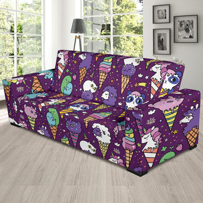 Ice Cream Pattern Print Design IC07 Sofa Slipcover-JORJUNE.COM
