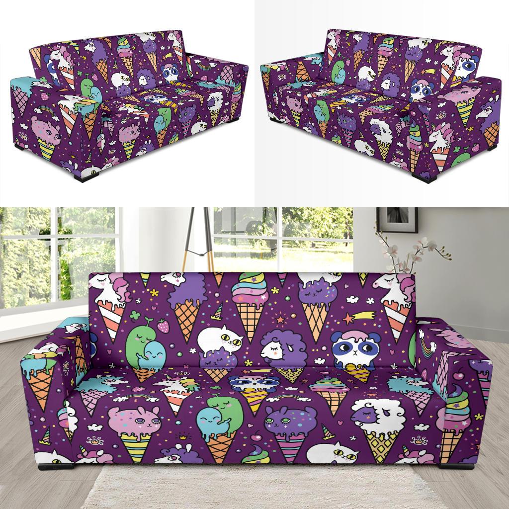 Ice Cream Pattern Print Design IC07 Sofa Slipcover-JORJUNE.COM