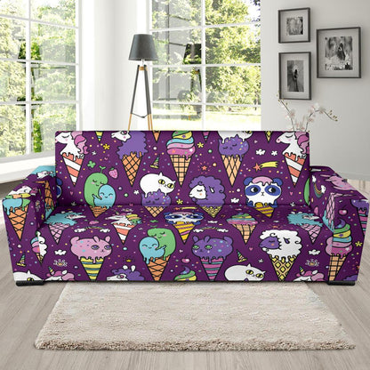 Ice Cream Pattern Print Design IC07 Sofa Slipcover-JORJUNE.COM