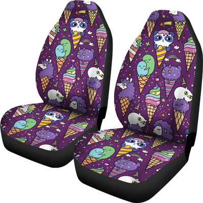 Ice Cream Pattern Print Design IC07 Universal Fit Car Seat Covers-JorJune