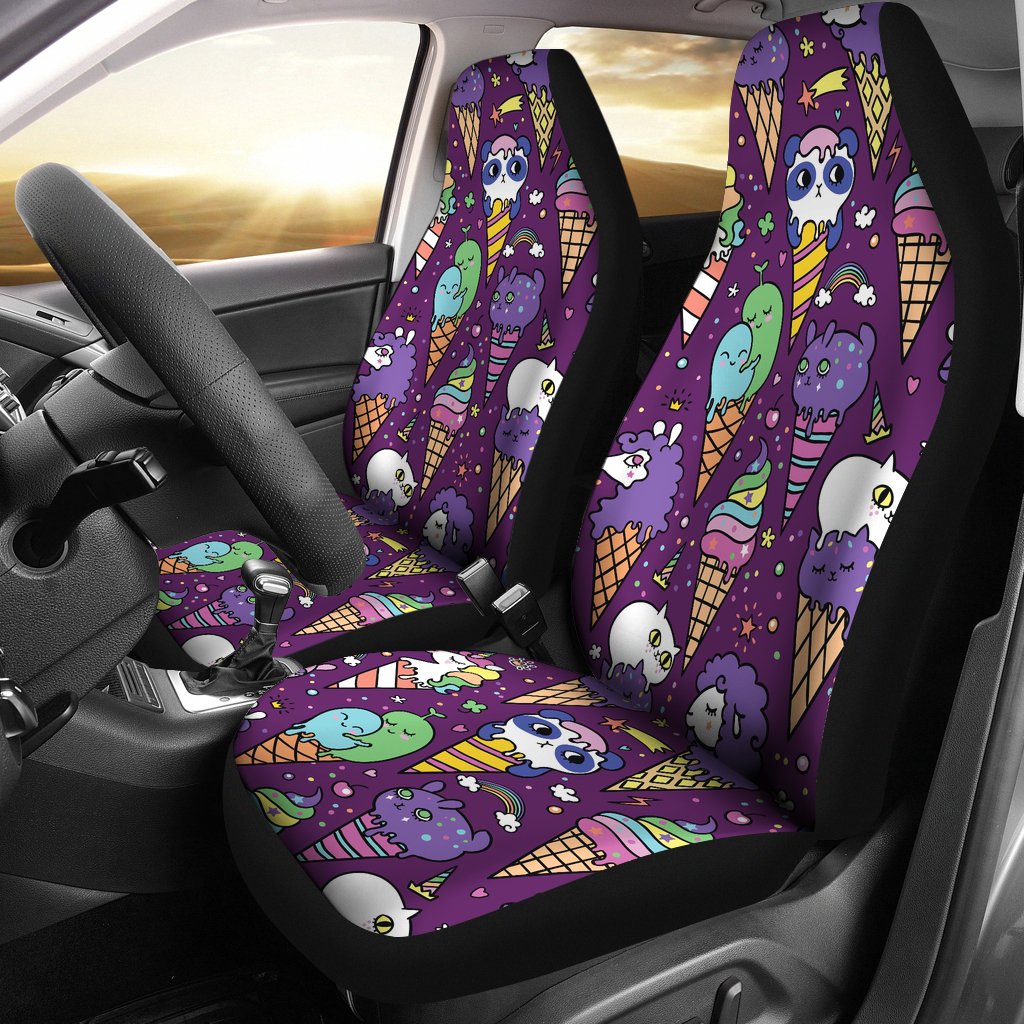 Ice Cream Pattern Print Design IC07 Universal Fit Car Seat Covers-JorJune