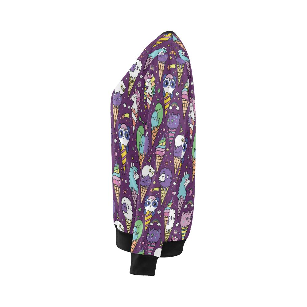 Ice Cream Pattern Print Design IC07 Women Long Sleeve Sweatshirt-JorJune