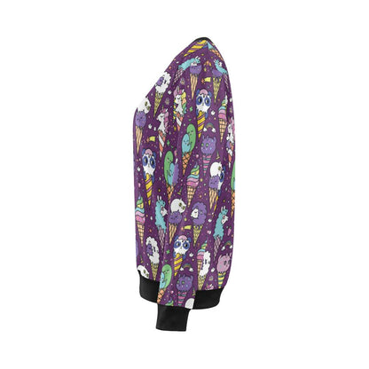Ice Cream Pattern Print Design IC07 Women Long Sleeve Sweatshirt-JorJune