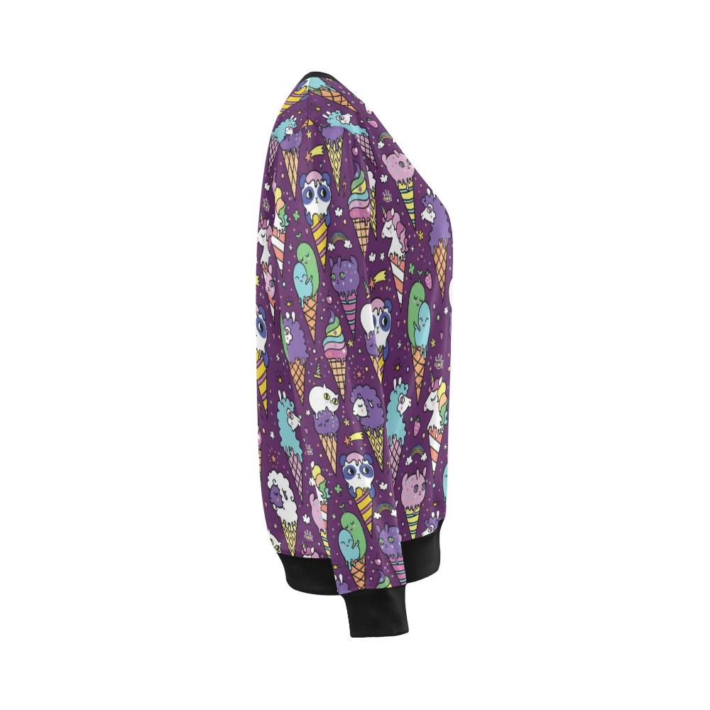 Ice Cream Pattern Print Design IC07 Women Long Sleeve Sweatshirt-JorJune