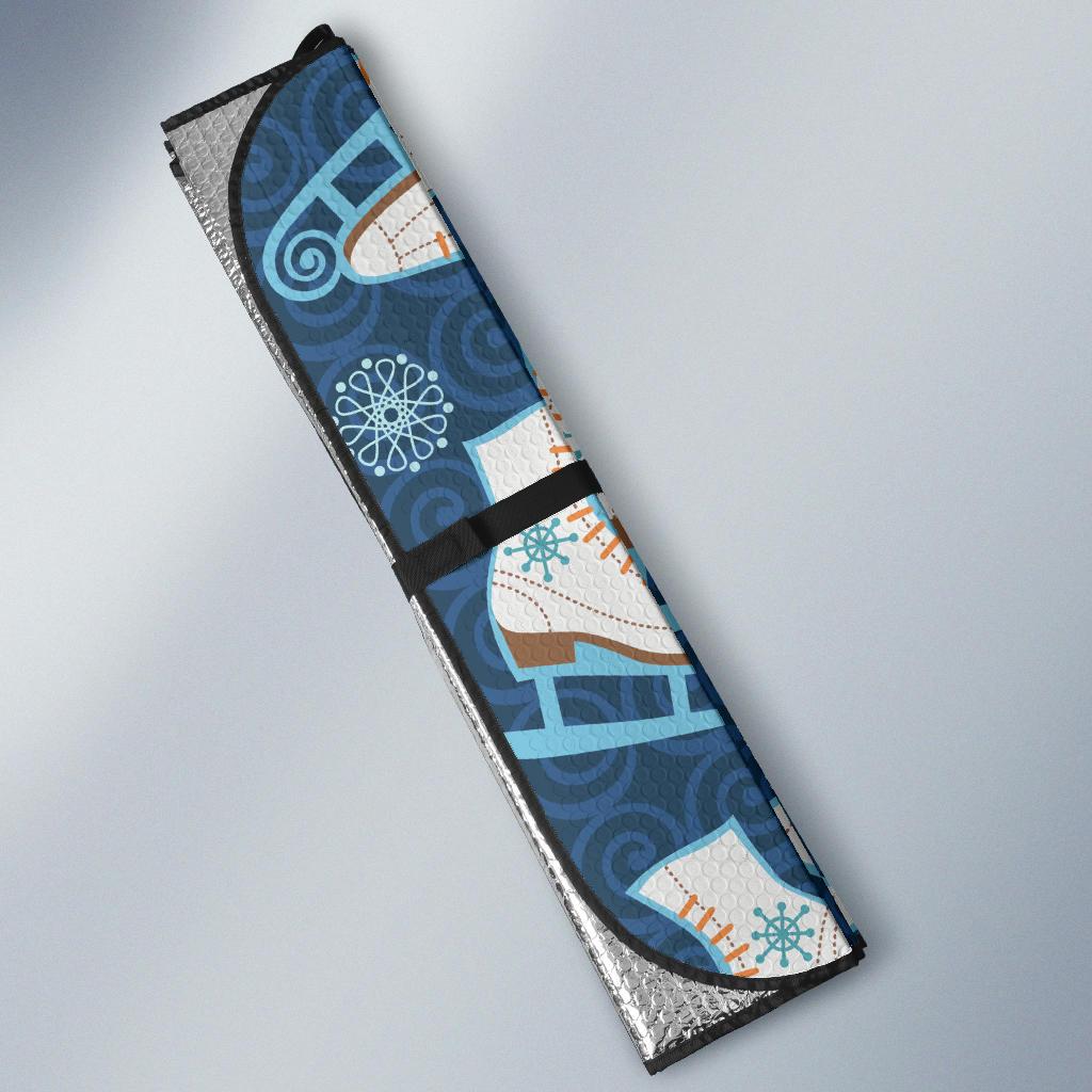 Ice Skate Pattern Print Design 01 Car Sun Shades-JORJUNE.COM