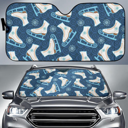 Ice Skate Pattern Print Design 01 Car Sun Shades-JORJUNE.COM