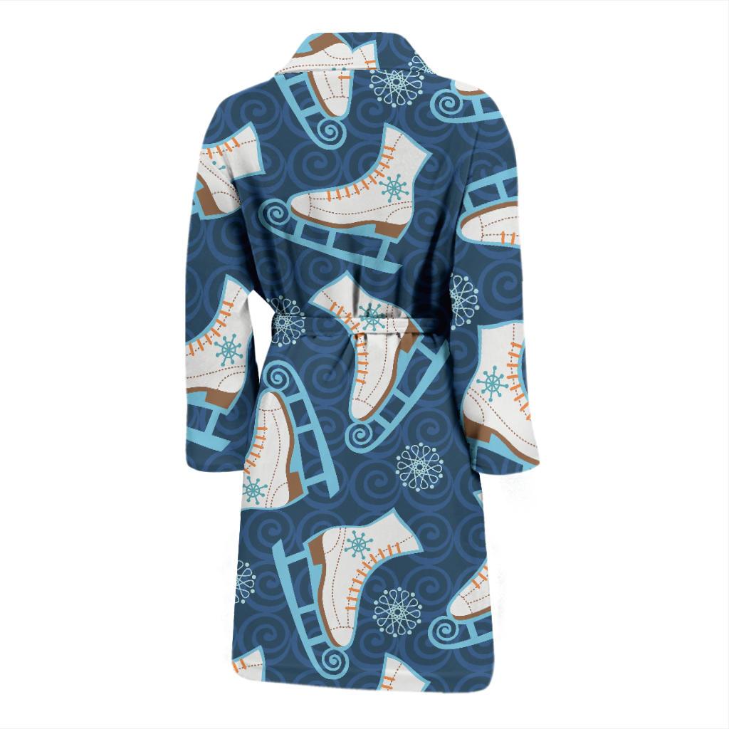 Ice Skate Pattern Print Design 01 Men Bathrobe-JORJUNE.COM