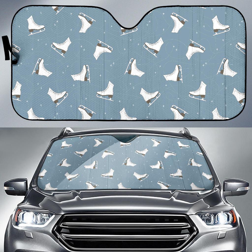 Ice Skate Pattern Print Design 02 Car Sun Shades-JORJUNE.COM