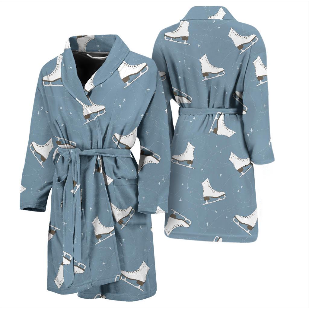 Ice Skate Pattern Print Design 02 Men Bathrobe-JORJUNE.COM