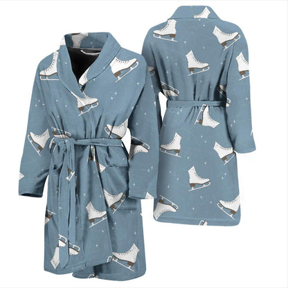 Ice Skate Pattern Print Design 02 Men Bathrobe-JORJUNE.COM