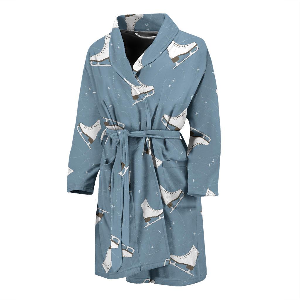 Ice Skate Pattern Print Design 02 Men Bathrobe-JORJUNE.COM