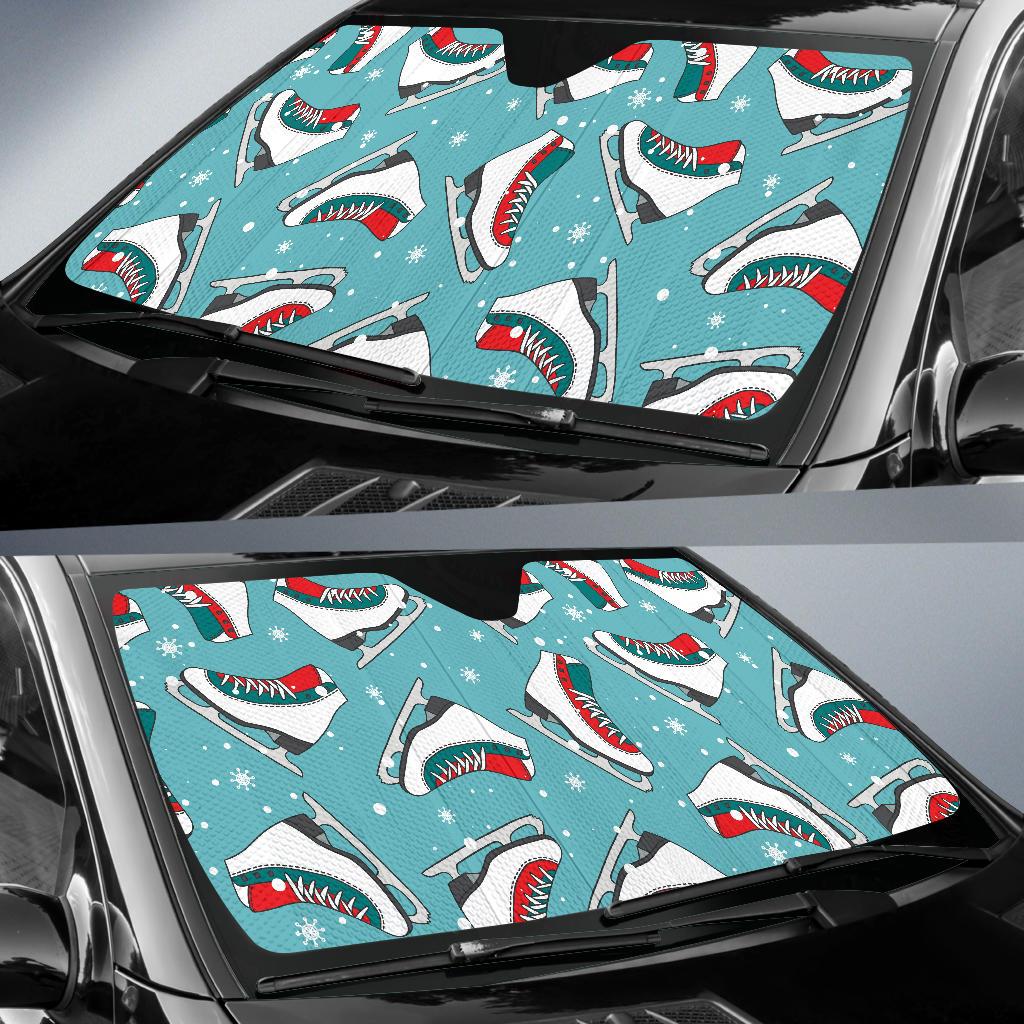 Ice Skate Pattern Print Design 03 Car Sun Shades-JORJUNE.COM