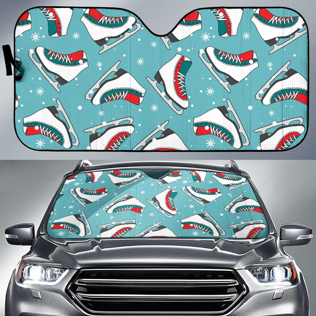 Ice Skate Pattern Print Design 03 Car Sun Shades-JORJUNE.COM