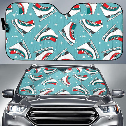 Ice Skate Pattern Print Design 03 Car Sun Shades-JORJUNE.COM