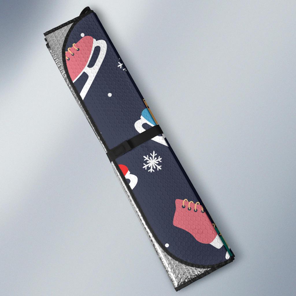 Ice Skate Pattern Print Design 04 Car Sun Shades-JORJUNE.COM