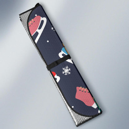 Ice Skate Pattern Print Design 04 Car Sun Shades-JORJUNE.COM