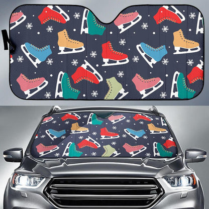 Ice Skate Pattern Print Design 04 Car Sun Shades-JORJUNE.COM
