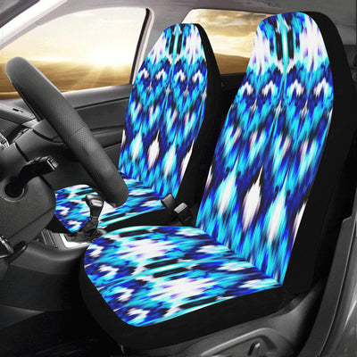 Ikat Blue Pattern Print Design 01 Car Seat Covers (Set of 2)-JORJUNE.COM