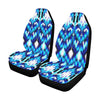 Ikat Blue Pattern Print Design 01 Car Seat Covers (Set of 2)-JORJUNE.COM