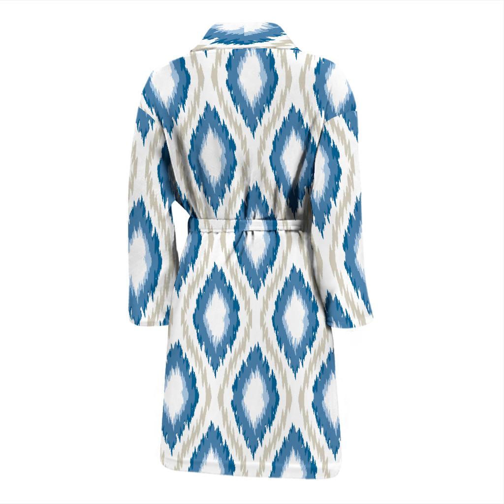 Ikat Pattern Print Design 02 Men Bathrobe-JORJUNE.COM