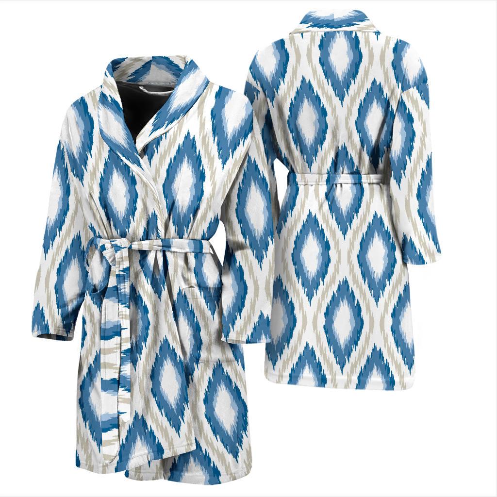 Ikat Pattern Print Design 02 Men Bathrobe-JORJUNE.COM