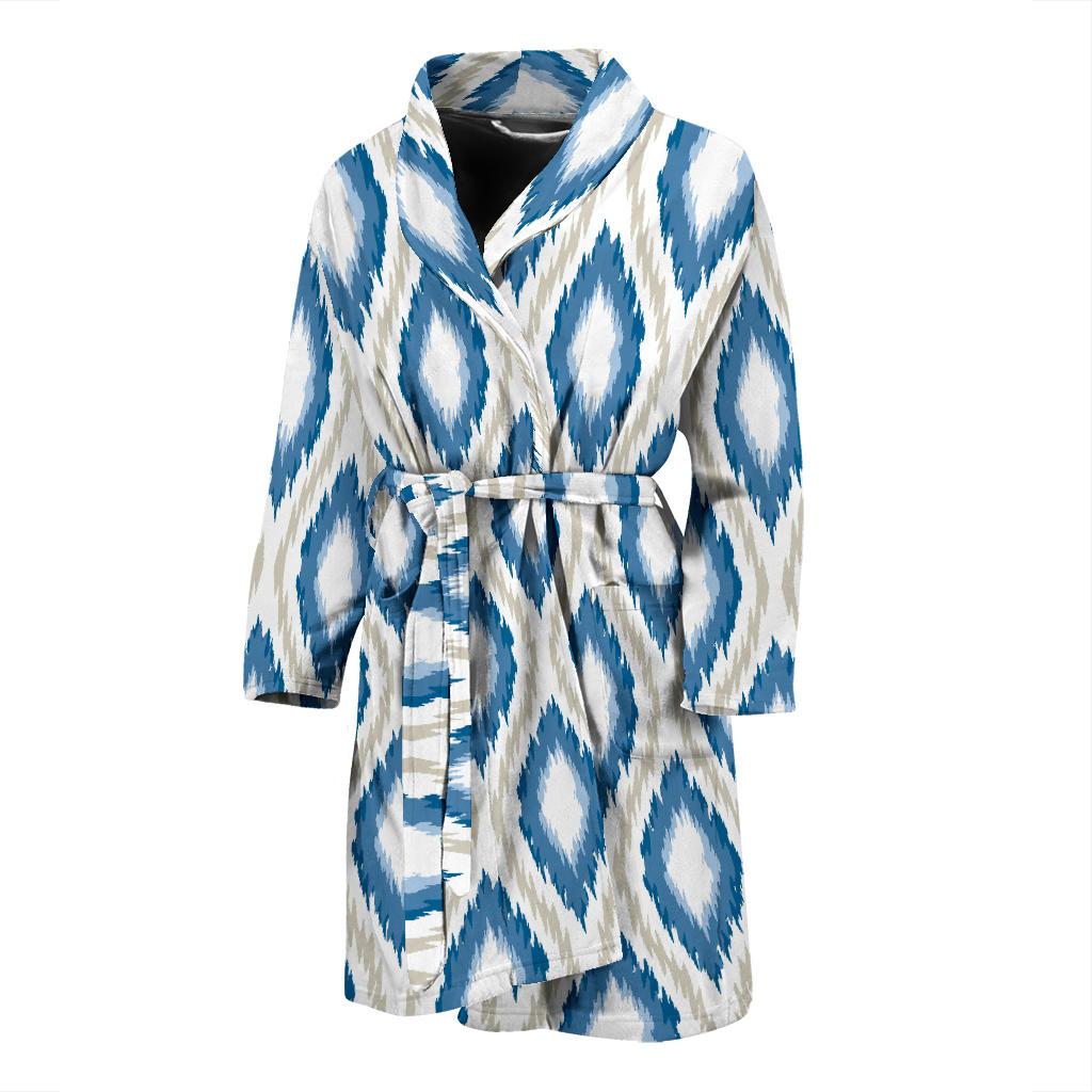 Ikat Pattern Print Design 02 Men Bathrobe-JORJUNE.COM