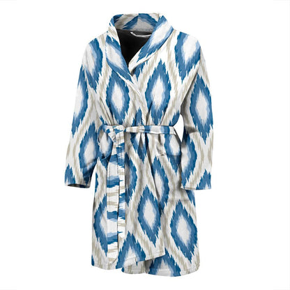 Ikat Pattern Print Design 02 Men Bathrobe-JORJUNE.COM