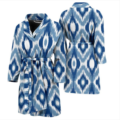 Ikat Pattern Print Design 03 Men Bathrobe-JORJUNE.COM