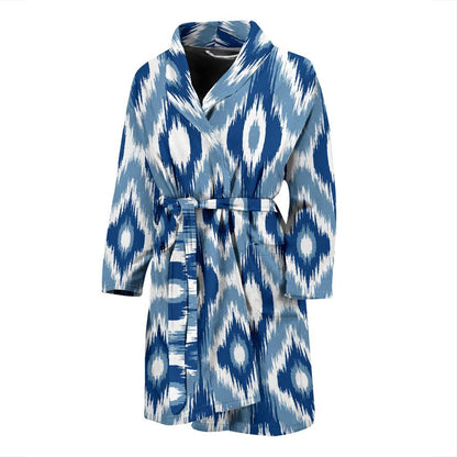 Ikat Pattern Print Design 03 Men Bathrobe-JORJUNE.COM