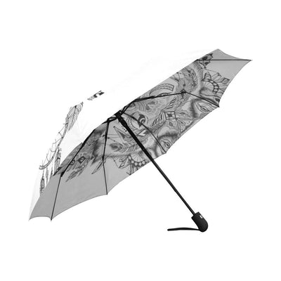 Indian Boho Wolf Automatic Foldable Umbrella