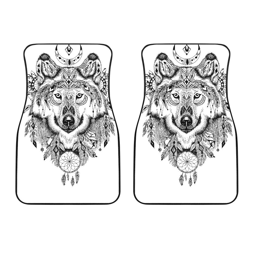 Indian Boho Wolf Car Floor Mats