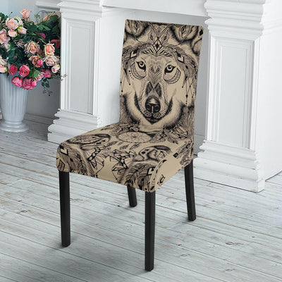 Indian Boho Wolf Dining Chair Slipcover-JORJUNE.COM