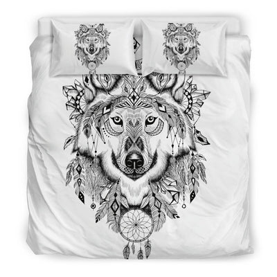 Indian Boho Wolf Duvet Cover Bedding Set