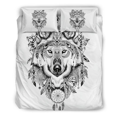 Indian Boho Wolf Duvet Cover Bedding Set