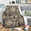 Indian Boho Wolf Fleece Blanket