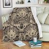 Indian Boho Wolf Fleece Blanket