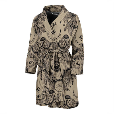 Indian Boho Wolf Men Bath Robe