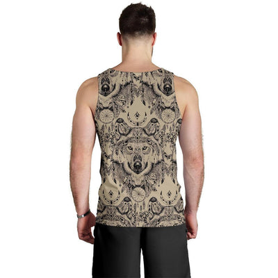 Indian Boho Wolf Men Tank Top