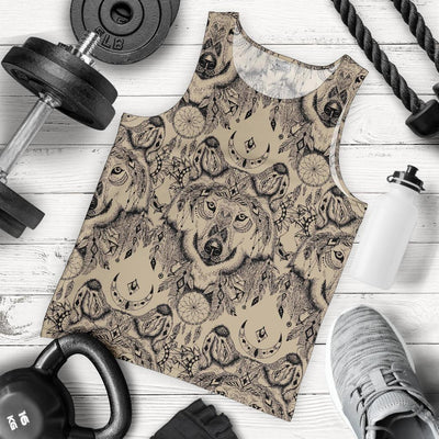 Indian Boho Wolf Men Tank Top