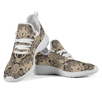 Indian Boho Wolf Mesh Knit Sneakers Shoes