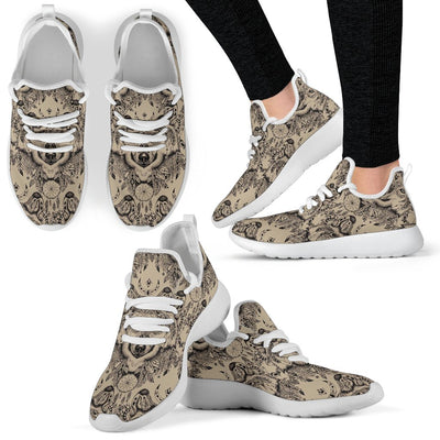 Indian Boho Wolf Mesh Knit Sneakers Shoes