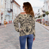 Indian Boho Wolf Off Shoulder Sweatshirt